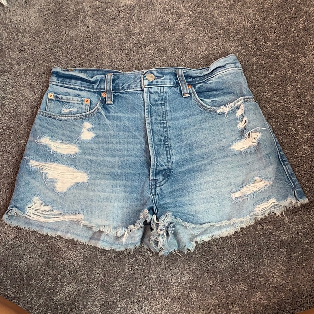 abercrombie and fitch high rise jean shorts